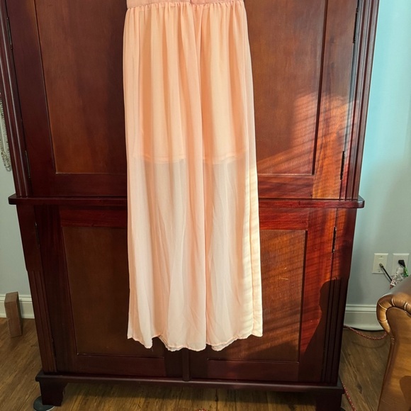 The Hanger Elegant light Peach Sleeveless Maxi Dress Goddess Style Size Medium - Picture 6 of 13